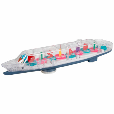 Корабль Движок прозрачный механизм свет звук 1toy Т23922 1